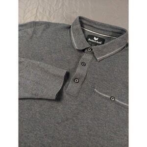 Buttercloth Polo Shirt Mens Large Gray Long Sleeve Soft Comfort Active Stretch